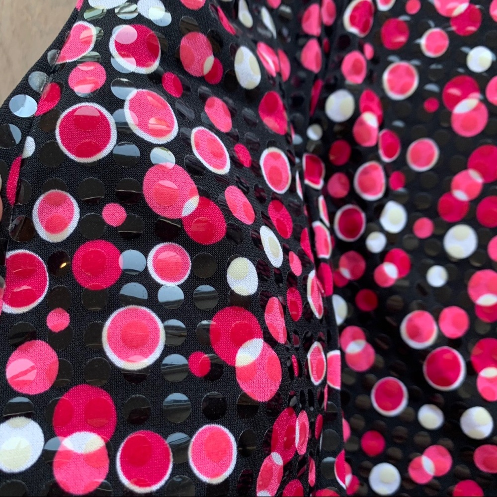 Vintage 90s Y2K funky retro colorful polka dot short sleeve tank top - Picture 3 of 4